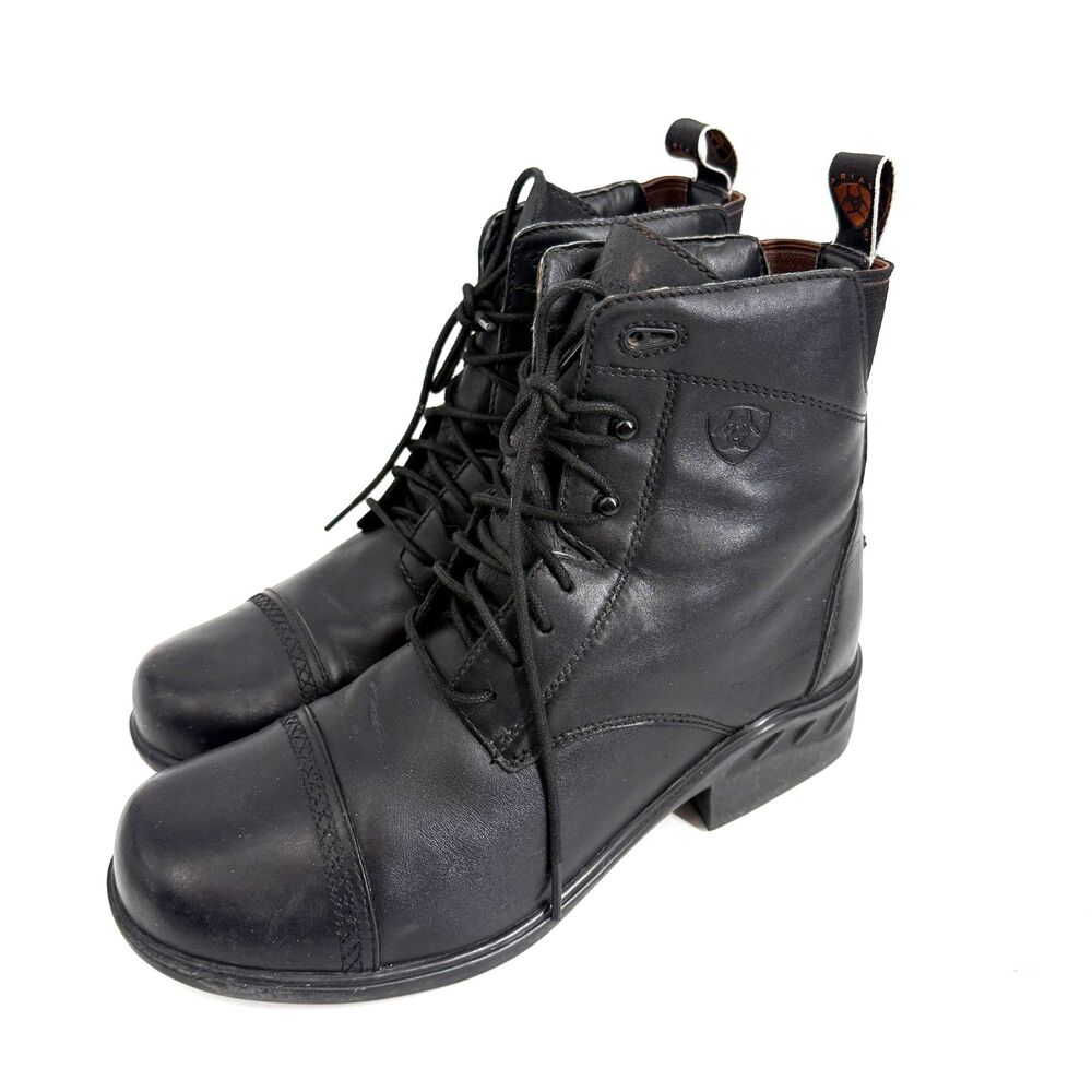 Ariat Scout Paddock English Riding Boots Women Sz 10B Round Toe Black Leather